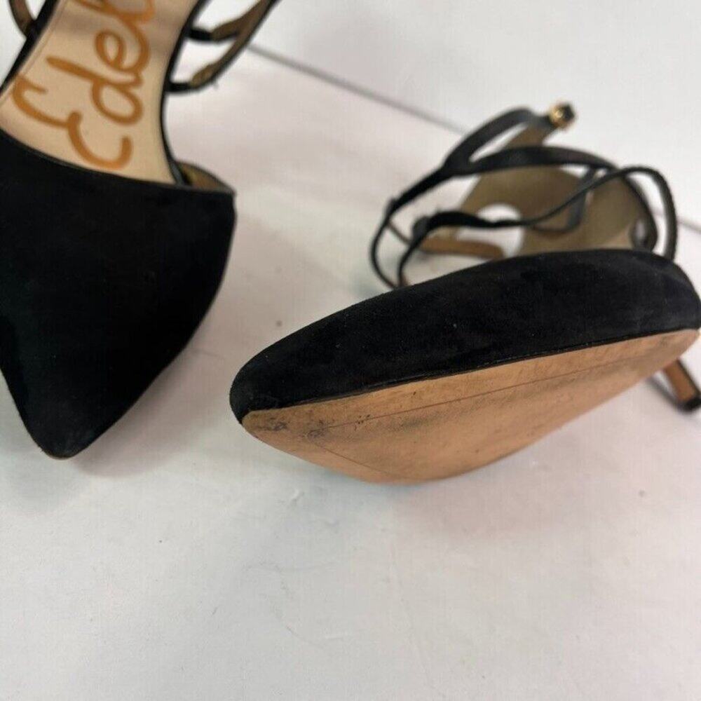 Sam Edelman Pump Women 10M Black Suede Orelon D'Orsay Pointed Toe Stiletto Heel - Picture 16 of 16
